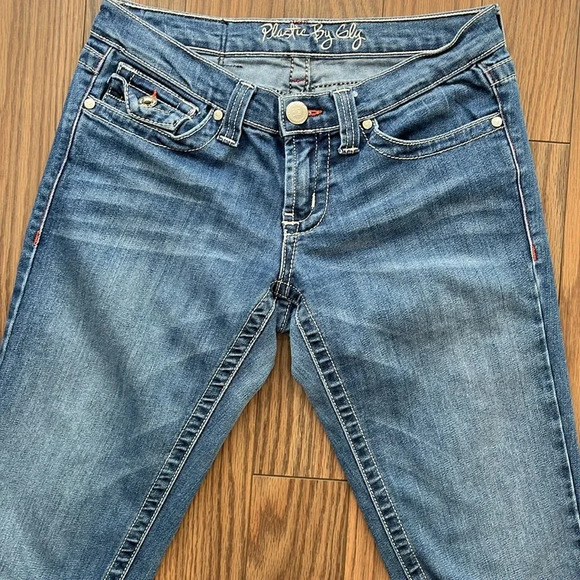 Vintage PLASTIQUE BY GLY JEANS 1363 Bootcut Flare denim size 28 - Picture 13 of 16